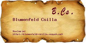 Blumenfeld Csilla névjegykártya